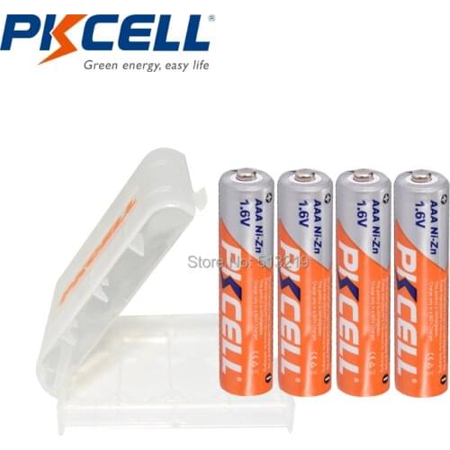 4pcs 1.6v 900mwh AAA battery NIZN recharegable battery and 1pcs battery box /case for storage AA/AAA batteries