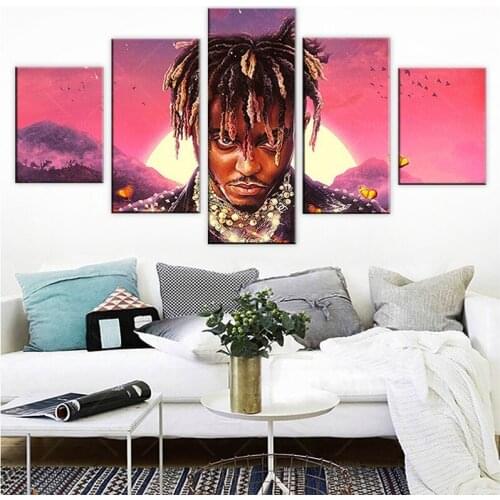 5 Piece Legends Never Die Rap Singer Juice WRLD Hip-hop Canvas Poster Wall Art Print Home Decor Pictures Presents Bedroom Decor