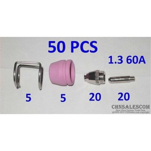 CHNsalescom 50 PCS 60A SG-55 High Frequency AIR Plasma Cutter Pilot Arc Torch Consumables