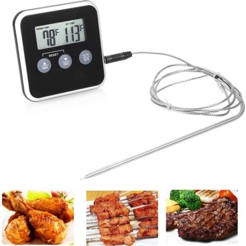 55% Dropshipping!!Kitchen LCD screen electronic food digital thermometer thermometer barbecue alarm
