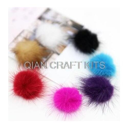 80pcs DIY mini Genuine Mink Fur ball Furry Ball for Mobile Phone Tag, Handbag Charm, Keychain (20-30mm) display