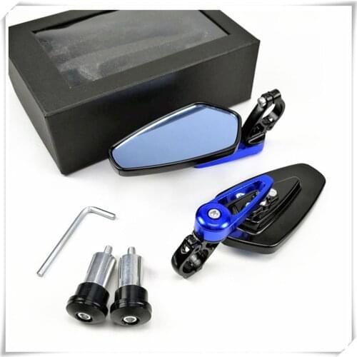 Motorcycle Accessories 7/8" 22mm Bar End Rear Mirrors Blue glass for BMW F800GT HP2 EnduRo HP2 Megamoto F800R F800S F800ST
