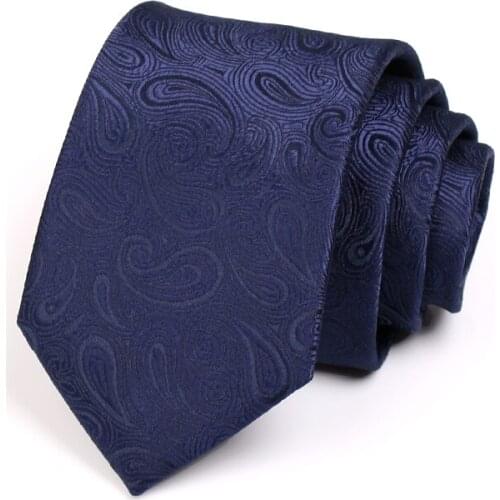 Brand Ties for Men Navy Blue Paisley Jacquard Weave 2.75 Inch Gravata Profession Work Corbatas Casual Necktie Mens Tie Gift Box