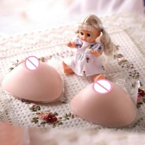 C Cup Triangle Silicone Breast Form with strap Crossdresser Sexy Boobs Tits CD artificial breasts 600g/pair