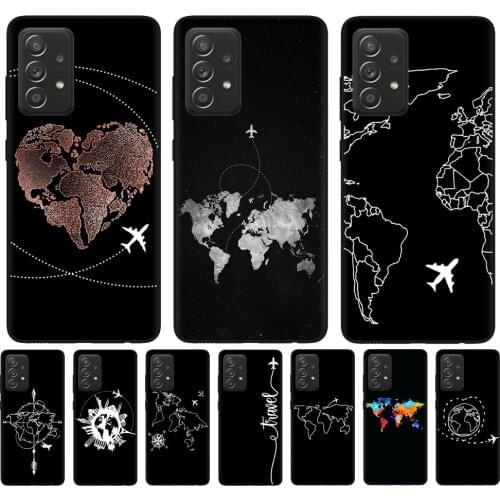 World Map Travel Soft TPU Phone Cases For Samsung Galaxy A52 A72 A32 A42 A02 A12 Plane Cover For Samsung A52 2021 Coque Fundas S