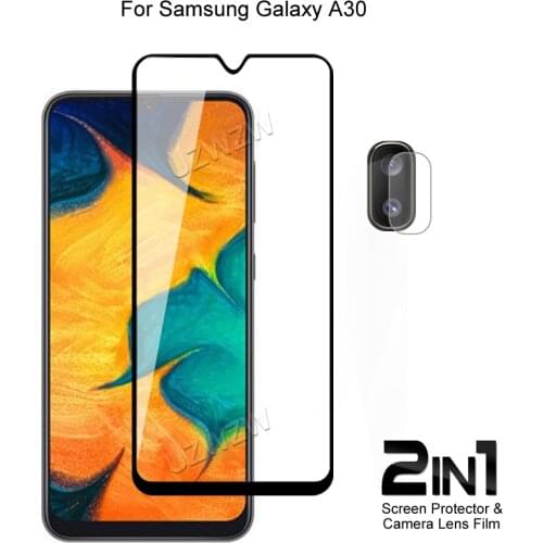 For Samsung Galaxy A30 Front Screen Protector Protective Tempered Glass & Camera Lens Film