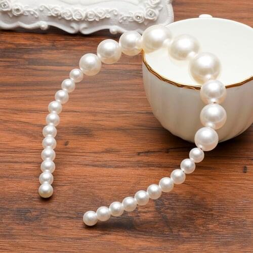 Haimeikang 2021 Trend Fashion Luxury Big Pearl Headband for Women Hair Band Girls Hairbands Party Pearl Girls Hair Accessories
