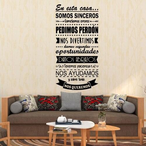 Spanish Text Wall Stickers Personalized Creative For Living Room Kids Room Decoration Accessories Murals