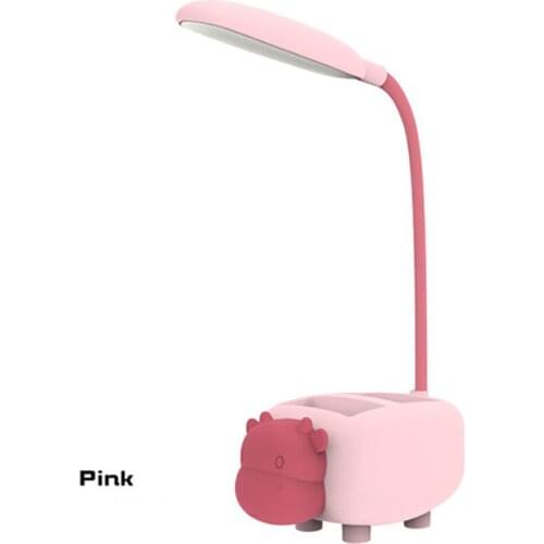 Creative Cartoon Storage Pen Holder Desk Lamp Eye Protection Energy-saving LED Reading Lamp USB Charging Table Light