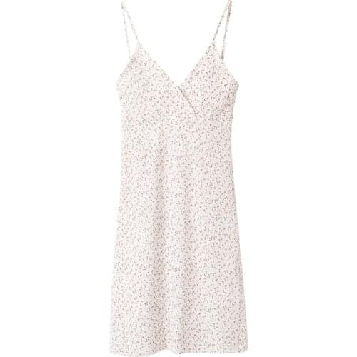 Sweet Women Soft Cotton V Neck Sling Dress 2021 Summer Fashion Ladies High Street Cute Dress Female Printed Mini Dress