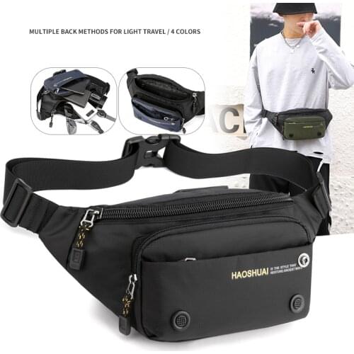 Multifunctional Mens Waist Packs Branded Trend Waterproof Chest Pack Outdoor Travel Fanny Pack Male Teenager Crossbody Belt Bag