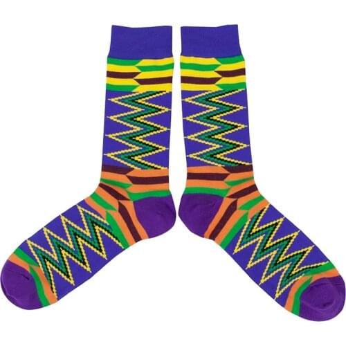 3 Pairs Fashion Ankara Print Socks Colorful Soft Socks Cotton Warm Leisure Skateboard African Print Socks Gift Multicolor WYB538