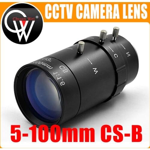 New HD 5-100mm CS F1.6 Lens 1/3" Varifocal zoom Manual Iris zoom lens for Security CCTV Camera -B