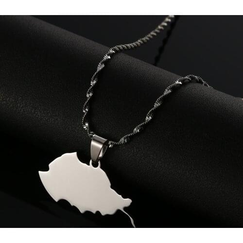 Stainless Steel Afghanistan Map Pendant Necklace Fashion Afghan Map Jewelry