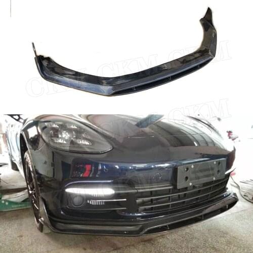 Carbon Fiber Front Lip Chin Spoiler For Porsche Panamera 971 2017 2018 2019 FRP Head Bumper Extension Chin Car Styling