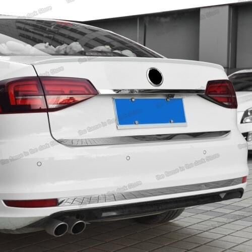 Lsrtw2017 for Sagitar Jetta Mk6 Car Trunk Tailgate Strip Trims Interior Accessories Chrome 2015 2016 2017 2018 vw accessories