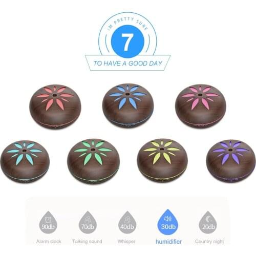 550ML Aromatherapy Essential Oil Aroma Diffuser With Wood Grain Aromatherapy Diffuser 7 Color LED Light For Home Air Humidifier