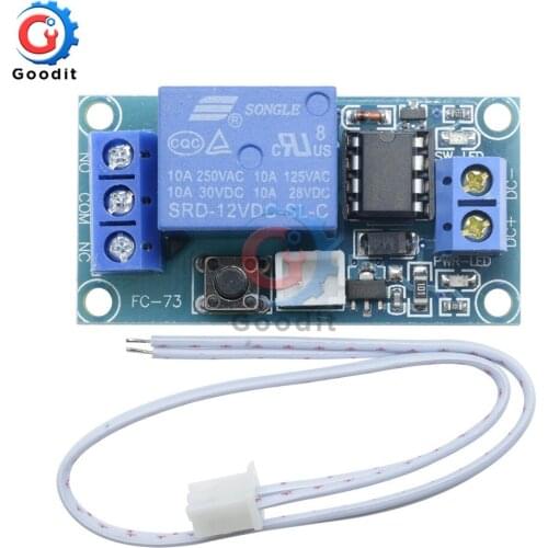 2PCS/Lot DC 12V 1CH Latching Relay Module Bistable Switch Button Start-Stop 10A Load for Arduino SCM Household Appliance Control