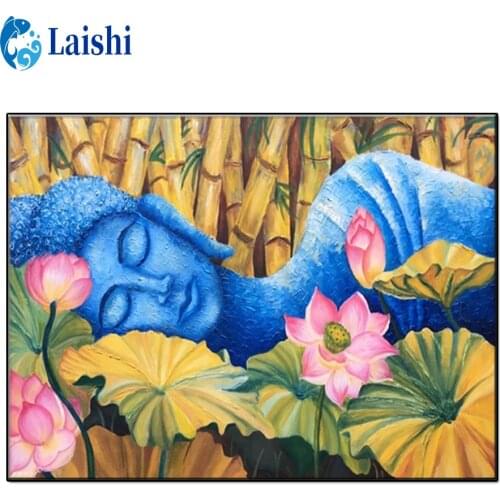 Religious art, buddha statue, lotus Diamond Painting Cross Stitch Mosaic Diamond Embroidery Full Square drill Home Decor gift