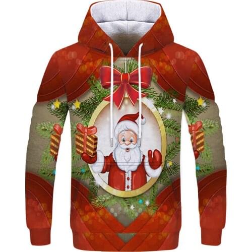 Christmas Hoodies Men Sweatshirt Red Hip Hop 3d Print Hoodie Xmas Snowflake Sweatshirt Pullover Hooded Funny Mens Clothing