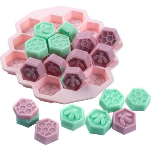 Silicone 19 Mobile Bee Honeycomb Cake Chocolate Soap Soap Icing Mold Mold Candle Diy Mold Beeswax Cake Tools Bakeware Bake