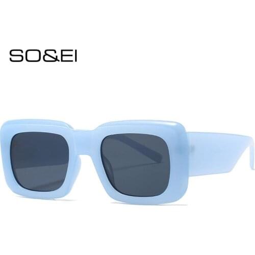 SO&EI Fashion Square Sunglasses Women Brand Designer Vintage Luxury Female Sun Glasses Shades UV400 Men Retro Trending Eyewear