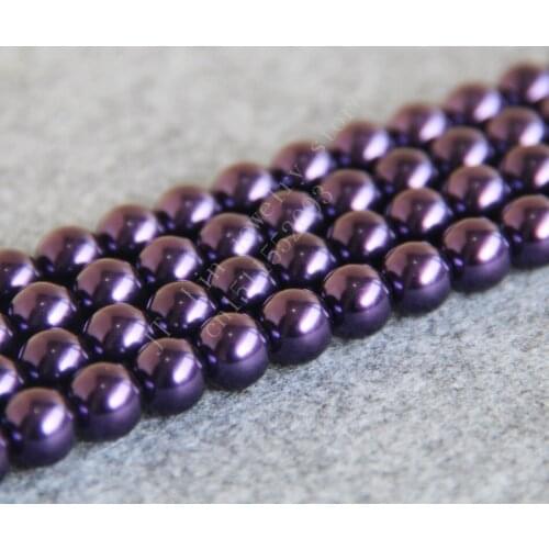 T8354 10mm Dark Purple Glass pearl beads!Fit For Making Bracelet&Necklace DIY Jewelry Fashion beautiful beads wholesale