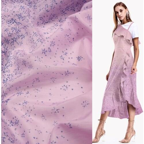 Deep blue spots print on pink bottom silk cotton blended fabric very soft,SCT612