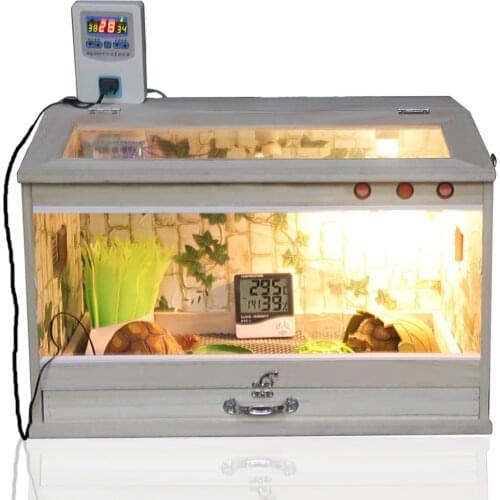 Reptile insect Terrarium Tank Vivarium Tortoise Lizard Snake Tarantula spider Crawl box Palace Rearing Heating Drawer Wood House