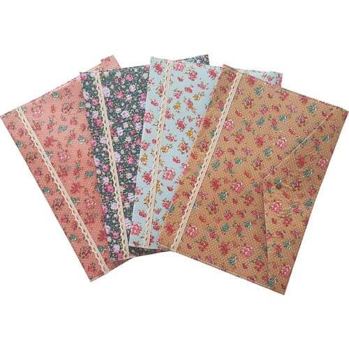 1pcs/lot Vintage A4 documents file bag felt cotton file bags dots garden flower lace series stationery Filing Production