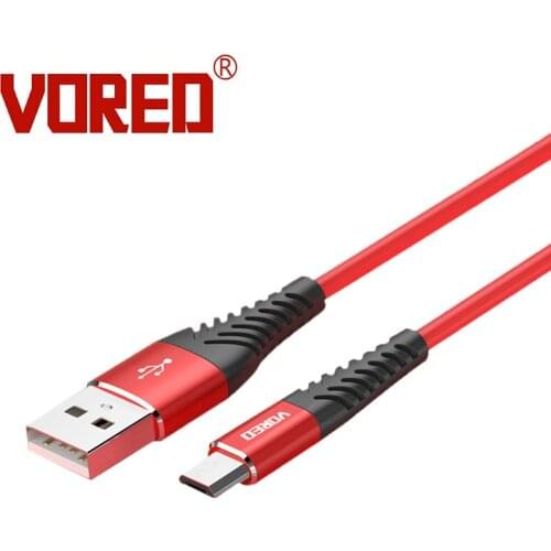 VORED Soft Elasticity TPE Mirco USB Cable Smartphone Charger USB data Cable 1 Meter Q8 Fast shipping