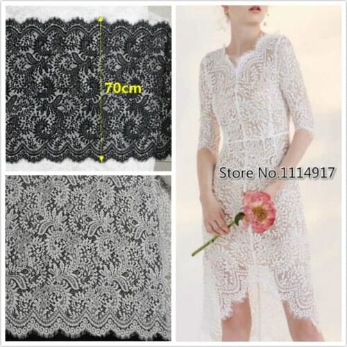 High Quality Thick Eyelash Lace Fabric ,Wedding Decoration.Table Cloth DIY Crafts Width 70cm 3Ms/lot