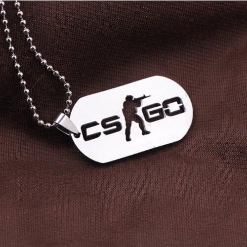 Game Theme Jewelry Gift Stainless Steel cs-go Necklace For Men CS GO Dog Tag Pendant Best Friends Statement Jewelry Present