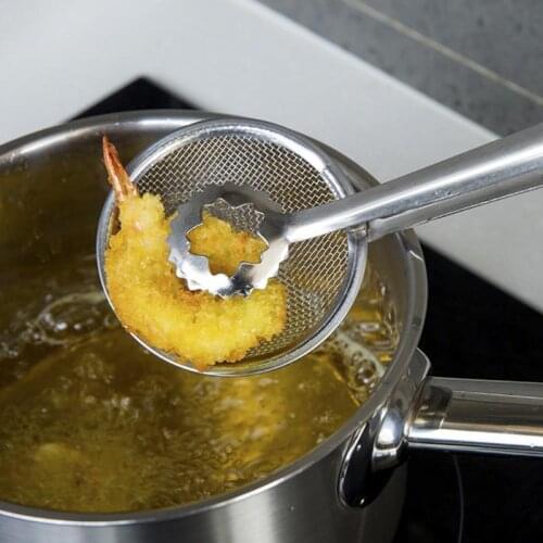 Newest Multifunction Filter Spoon with Clip Stainless Steel Oil-frying BBQ Clamp Strainer Home Kitchen Gadgets Dropshipping