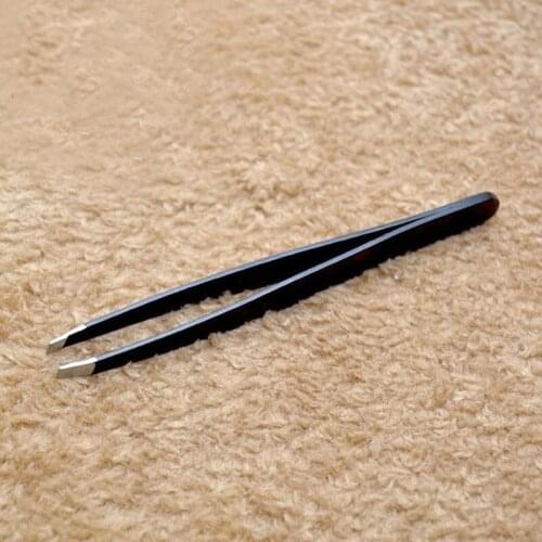 Black Oblique Mouth Stainless Steel Eyebrow Clip With Eyebrow Tweezers Plucking Clip Eyebrow Beauty Beard Beauty Tools