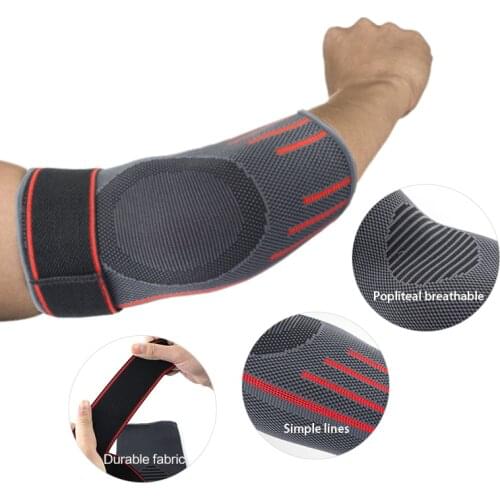 1 Pair Elbow Sleeve Brace Compression Support with Adjustable Strap for Weightlifting Arthritis Volleyball Tennis Elbow Pad