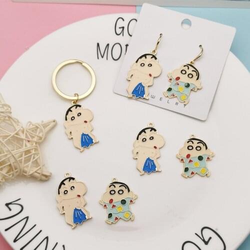 10pcs Alloy Cartoon Boy Enamel Charms Pendants Fit DIY Jewelry Accessory Gold Tone Take Bath Boy Charms Earring Key Dangle YZ793