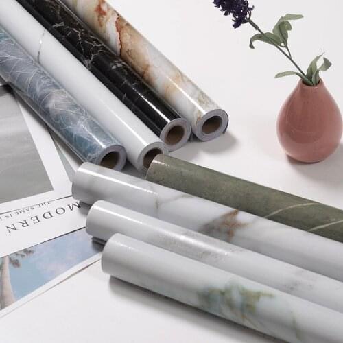 11 Styles Modern Living Room Furniture Desktop Waterproof Marble Wallpaper Vinyl Self Adhesive Contact Paper Solid Color