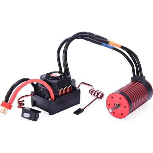 2650KV Brushless Motor and 120A ESC with Heat Sink Combo Set Waterproof Dustproof For HSP Axia RC 1/10 1/8 RC Car/ Drift Car