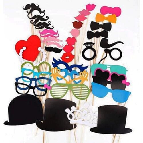 44pcs/Set Photo Booth Props wedding party decoration DIY Photo booth Party Masks Mustache On Stick Event Wedding Birthday Party