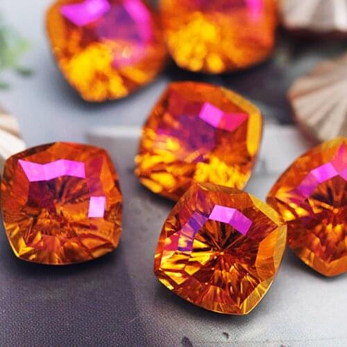 Bling sewing crystal fabric shine mix colors emerald strasses rhinestones square crystal glass fancy stone DIY jewelle Accessori