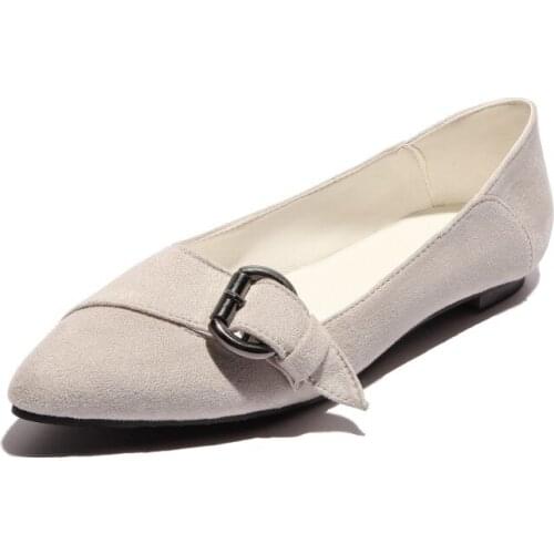 Big Size Pointed buckle flat sole shoes summer flat ladies women shoes woman