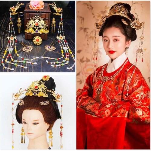 2 Designs Ancient Chinese Long Tassel Hair Tiara Hair Accessory Set for TV Play Soul Ferry LinHunBaiDu Huang Quan