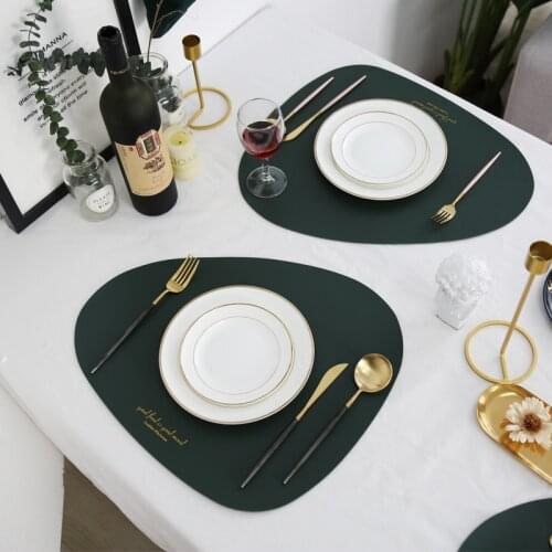 Kichen Accessories Nordic INS Leather Place Mat Placemat Household Simple Waterproof Oil-proof IInsulation Placemats for Table