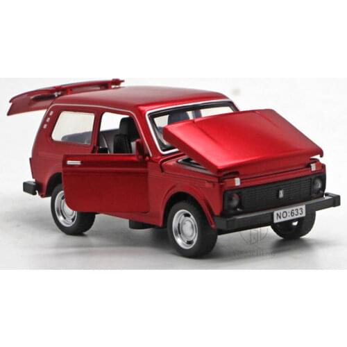 1/32 Russian LADA Prajeda Metal Car Model Toy Simulation SUV Off-road Vehicle Sound Light Pull Back Alloy Diecast Toys For Child