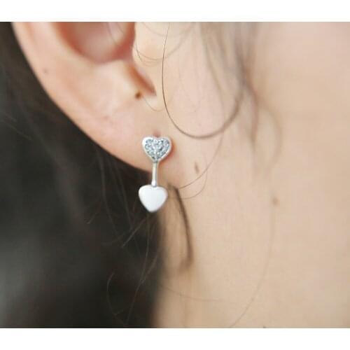 Fashion AAA cubic zirconia Big Heart Arrow shape valentines gift 925 sterling silver european arrow earring