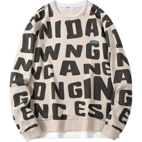 2021 mens autumn new round neck pullover casual sweater mens long-sleeved T-shirt