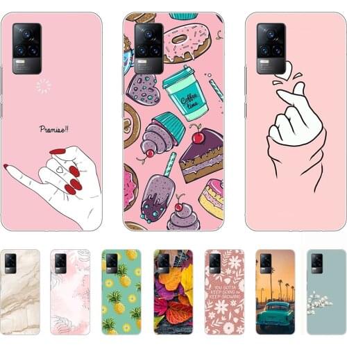 Soft Case for vivo V21E Silicon Animal Flexible Transparent Shell Back Cases 6.44Inch Shockproof Bumper Dust-proof Anti-knock