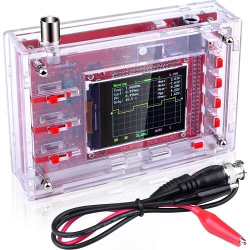 Pocket-Size Digital Oscilloscope Kit Open Source 2.4" TFT 1Msps with Probe and Protective Case, Welded Version