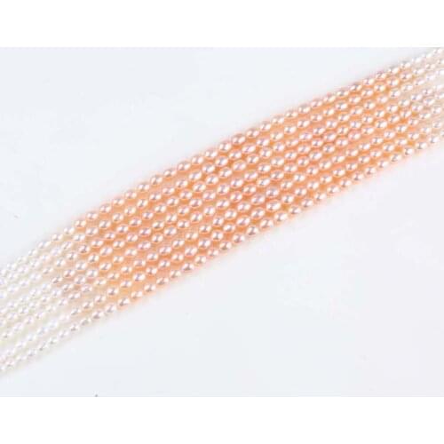 AA Grade 3-8mm freshwater pearl strands rice shape oval tower pearl beads